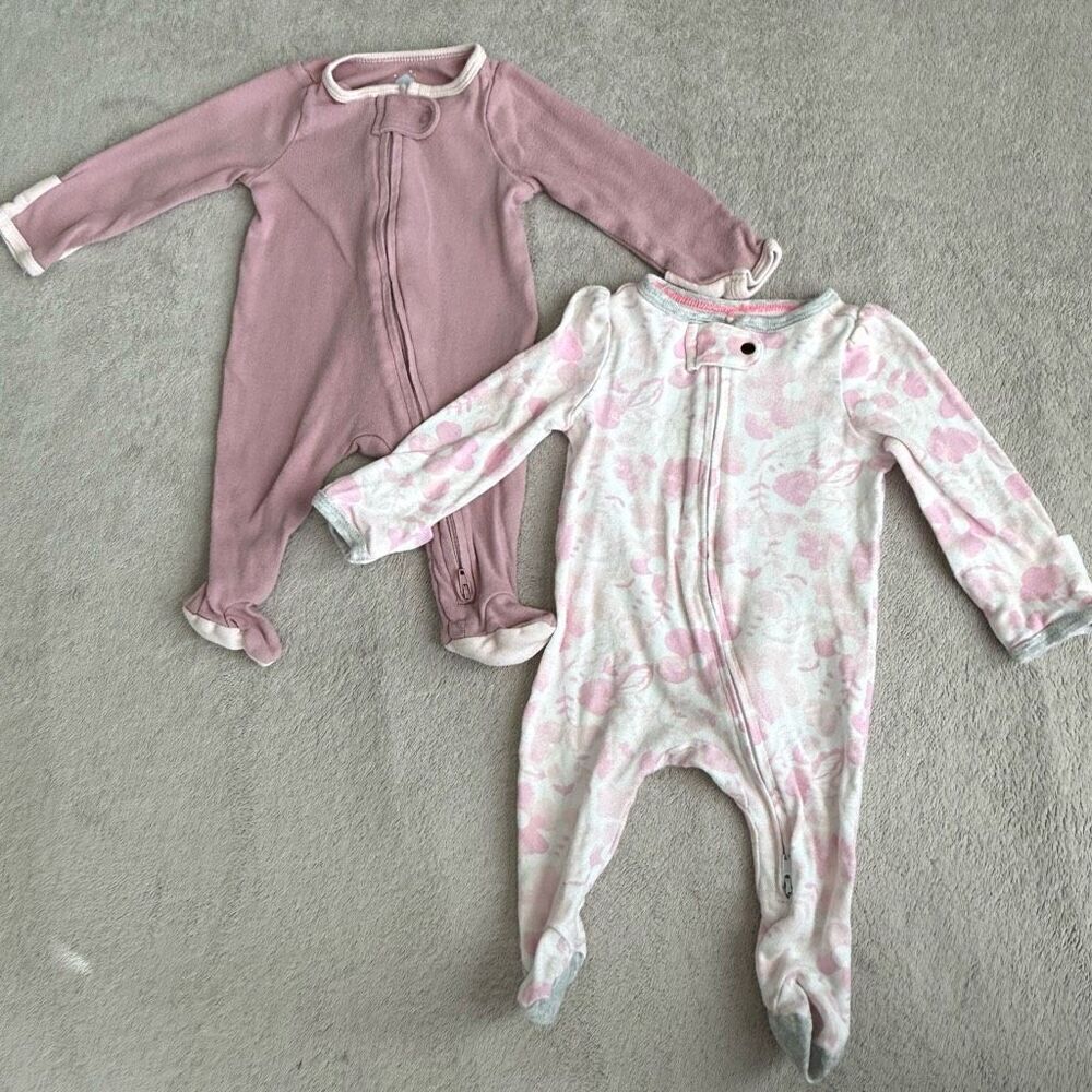 Cloud Island Newborn Long Sleeved Footed Pajamas Bundle